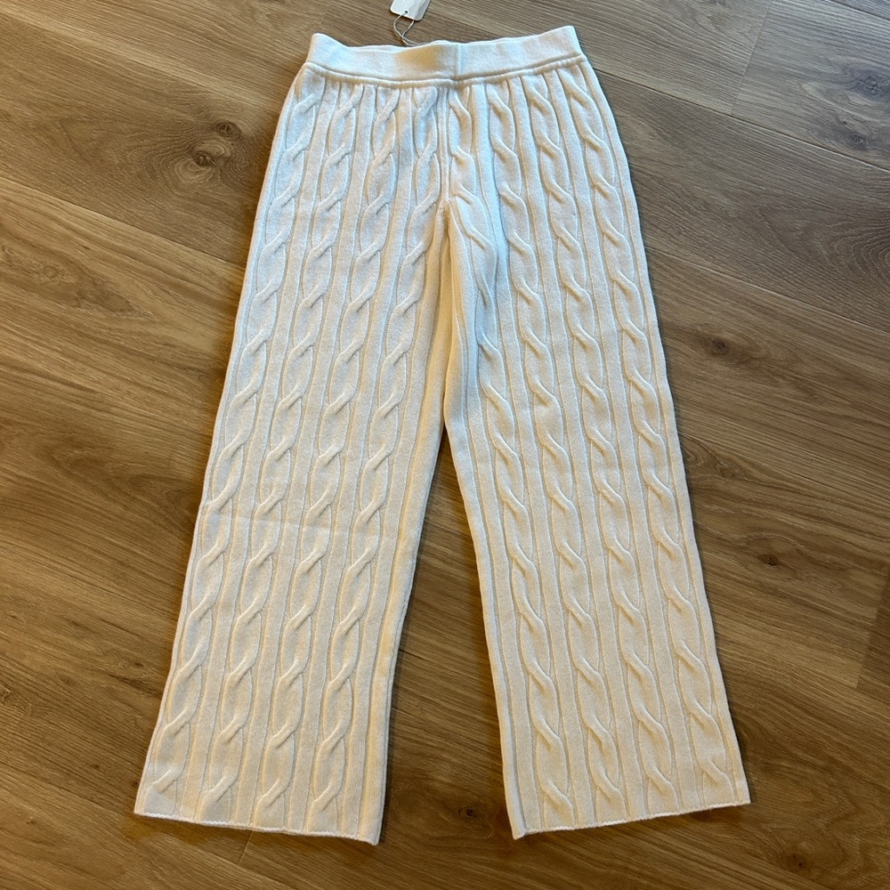Cable Knit Cream Pants